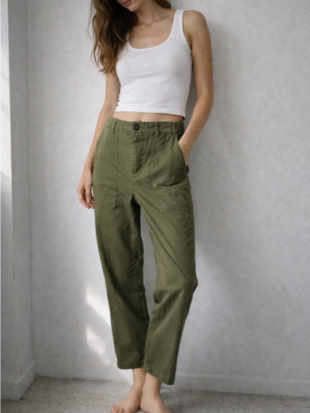 Alex Mill Olive Green Carpenter Utility Pants Size 2 Minimalist‎